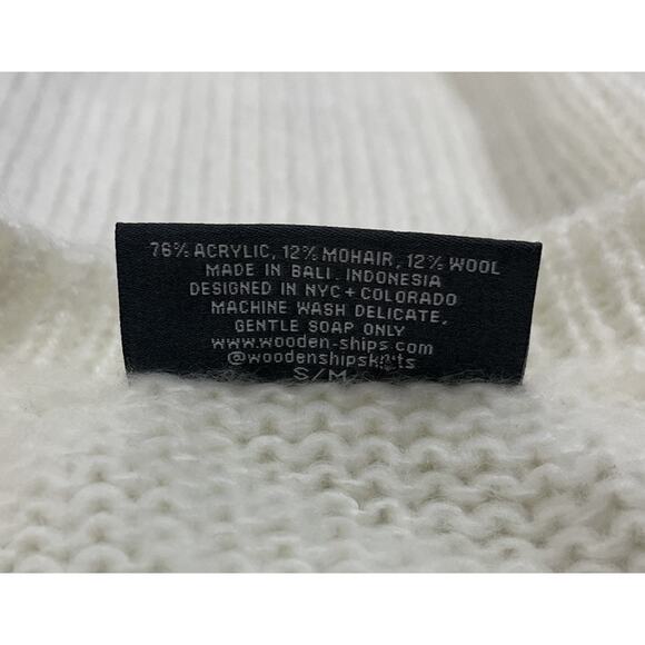 Wooden Ships Cream Pax Star Crew Neck Sweater Women’s Size S/M Small Medium - Picture 7 of 7